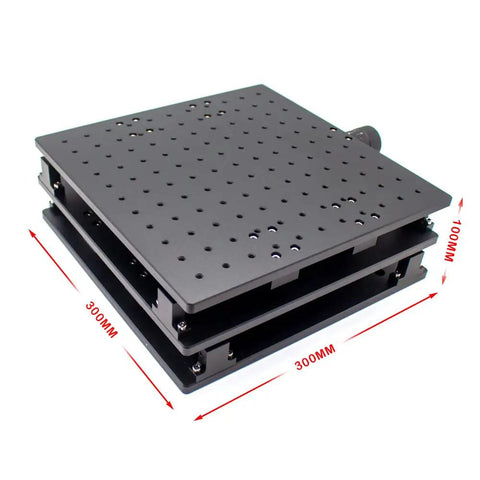 Beefed Up XY Axis Mobile Table Smooth Roll Wheels Heavy Duty Portable Workstation And Sweet Welding Bench For Laser Marking Engraving Rigs Beast Mode Precision Platform 30X30X10Cm, shown from the side, with dimensions.