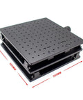 Pro Grade Portable Welding Workbench, Compact XY Moving Plate For Marking And Engraving, Rock Solid Support Surface For Precision Optical Benchwork And Weekend Maker Builds Black, 300mm size with holes.