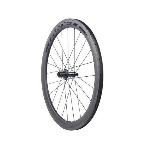 50mm Carbon Wheelset For Road Bikes With Tubeless Ready Clincher Rims And Rim Brake Compatibility side view