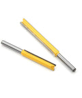 Heavy Duty Straight Router Bits For Fast Wood Trimming Double Flute Solid Steel Quarter Inch Shank on white background