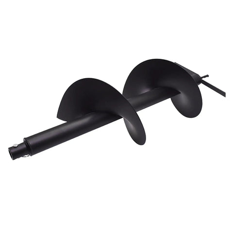 Beefy Heavy Duty 10 Inch Earth Auger Drill Bit With Three Quarter Inch Shaft, pro grade alloy steel, side view