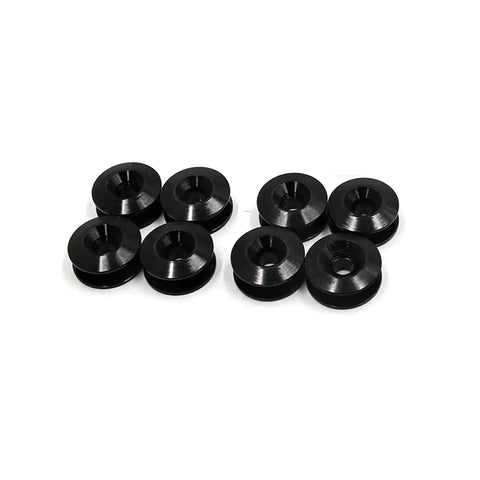 Eight Pack Black Quick Release Fastener Kit For Car Bumper Trunk Fender Hatch Lid Aluminum Alloy Durable Weather Resistant With 6mm Hole Fit And Rubber Ring Included
