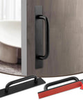 2 Pack Self Stick Adhesive Cabinet Handles No Drilling Instant Pull Handles For Cabinets Drawers Windows Doors, black finish