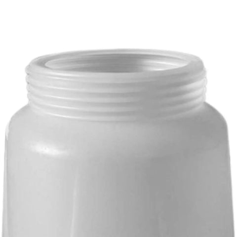 Close-up of white 1L Paint Cup Storage Container For Paint Spraying Machines, showing air-sealed design and sturdy threads.