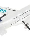 Totally Ready To Fly RC Airplane For Kids And Beginners With 2 Channel Control 6 Axis Gyro Stabilization in white foam