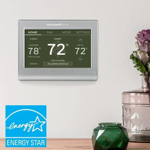 Wi-Fi Smart Color Thermostat With Energy Star Certified Performance, Dope Home Upgrade For Smart Living on wall