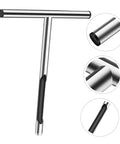 304 Stainless Steel Soil Sampler Tool with T Handle for lawn and garden testing, core sampling probe, easy grip insertion details