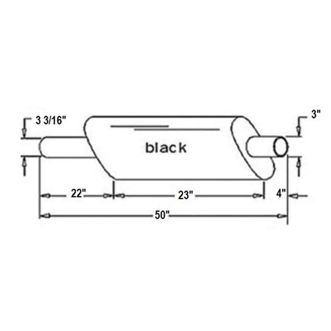 Diagram of Heavy Duty Tractor Muffler Fits IH 766 966 Hydro 100 Tractors Interchangeable With 534545R1 534545R4 534545R4A 5x11