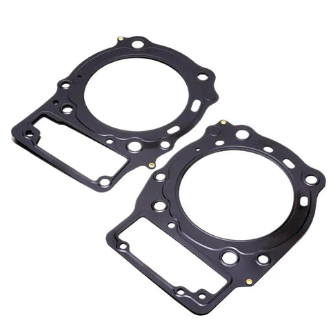 Heavy Duty Motorcycle Head Cylinder Gasket Featuring A Hella Tough Seal For Vlr1800 Intruder C1800r Boulevard C109r C109rt M109r2 Bike Models Oem 11142 48G00 Replacement Part, showing two gaskets with circular cutouts.