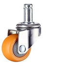 Orange Swivel Furniture Casters Wheels Set For Home And Shop, Heavy Duty Rubber Castors with steel plate and ball bearings