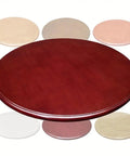 Solid Wood Lazy Susan Turntable Round Rotating Serving Tray For Kitchen And Dining Table Smooth Swivel Base Red Brown Finish