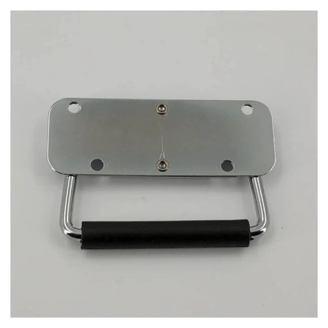 Heavy Duty Stainless Steel Folding Carry Handle With Slick Rubber Grip Rock Solid Build Holds Up To 100 Lbs No Fuss Screw Mount For Flight Cases Toolboxes And Equipment Cabinets