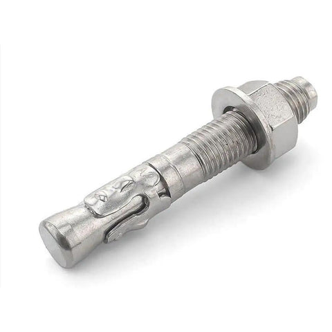 Straight Up Rock Solid Heavy Duty 304 Stainless Steel Stud Expansion Anchor Metric M6 Through M16 Threads Anti Rust Bolt close-up side view.