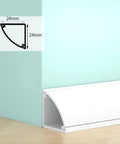Game Changer Self Adhesive Cable Hider For Zero Mess Walls Smooth Pvc Cord Cover, 24mm corner detail against wall