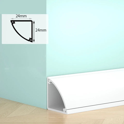 Game Changer Self Adhesive Cable Hider For Zero Mess Walls Smooth Pvc Cord Cover, 24mm corner detail against wall