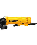 Heavy Duty 4.5 Inch Angle Grinder With 11 Amp Motor And Paddle Switch, DEWALT brand, designed for tough cutting tasks.