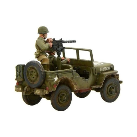 Ford GPW Inspired US Army 4x4 Go Anywhere Vehicle With 30 Cal MMG Metal Infantry Miniatures Kit 1:56 Scale 28mm painted model