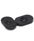 Close-up of Twenty Pack One Quarter Twenty Black T Nuts With Centered Thread For T Slot Track Heavy Duty And Durable For Fifteen Series Aluminum Extrusion One Point Five Inch Base Use With Plates Brackets And Track Accessories, showing centered threading and metal material.