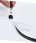 Stunning White Motorized Rotating Display Stand With Mirror Finish Turntable For Jewelry Watches digital gadgets and collectibles 5Kg capacity power connection.