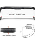 Pro Grade Full Carbon Road Drop Handlebar 31.8mm Clamp Lightweight 128mm Drop 89mm Reach UD Matte Black dimensions