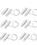 Six-pack of MC-32 NC Surface Mount Magnetic Reed Switch for Home Security Windows and Doors, Wired Contact Sensor Alarm in White Finish.