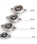 Heavy Duty Spherical Roller Bearing Shaft Support With Zinc Alloy For Mounted Pillow Block Housing Fits KFL001 KFL000 12mm, shown with KFL002