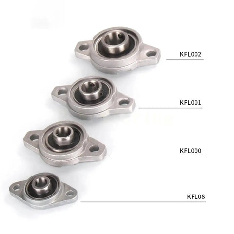 Heavy Duty Spherical Roller Bearing Shaft Support With Zinc Alloy For Mounted Pillow Block Housing Fits KFL001 KFL000 12mm, shown with KFL002