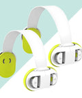 Dual Pack Safety Cabinet Locks For Drawers And Doors ABS Material Kid Proof Locks In Green And White On Blue Background