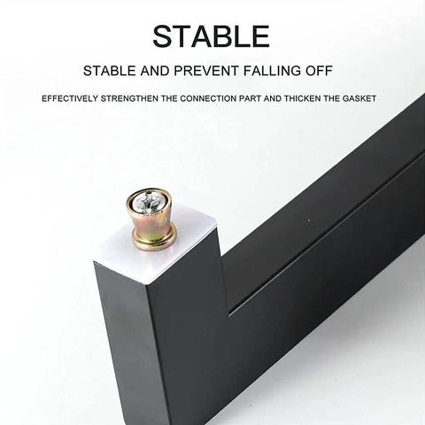 Close-up of Heavy Duty Commercial Grade Push Pull Door Handle Rock Solid Matte Black Finish with stable connection detail.