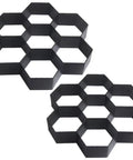 Two Pack Concrete Slab Moulds For DIY Path Building Irregular Stone Look Pavement Bricks 30x30 Cm Black Garden Patio Walkway Mould Set