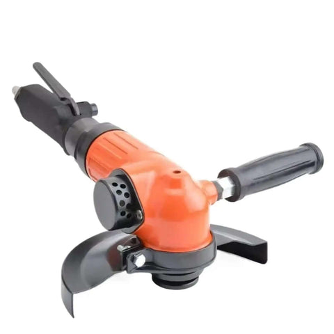 High Torque 180mm Pneumatic Angle Grinder Rock Solid Air Powered Heavy Duty with black handle and orange casing.