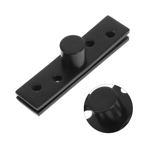 Matte black stainless steel hidden pivot door hinge with 360 degree rotation concealed center shaft for wood and secret doors.