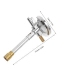 Portable Propane Burner Kit For Outdoor Heating And Cooking, zinc alloy body with oil-sealed valve, side view with dimensions