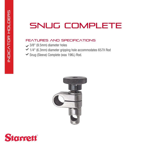 Complete Snug Assembly With Post Hole For Precision Dial Indicator Kit Pro Grade One Quarter Inch And Three Eighths Inch Holes