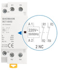 220V AC 2 Pole Contactor With 2 NC Normally Closed Contacts For Fail Safe Control In HVAC Motors Pumps And Lighting Systems