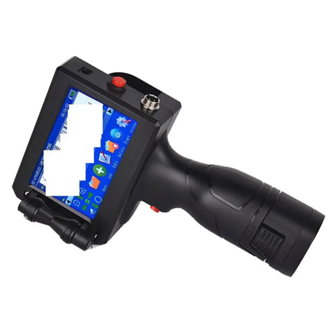 Portable Inkjet Label Printer With 12.7mm Tape Roll Perfect For Coding Dates Text And Patterns Compact Lightweight Machine Great For Home Office Use Easy To Carry Anywhere Versatile Multi-Language Support Included, handheld device with screen and controls.