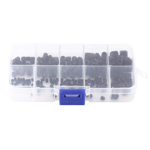 Knockout 220 Piece Set Screw Kit Featuring Heavy Duty Hex Socket Head Grub Screws With Rock Solid 12.9 Alloy Steel Cup Points And A Neat Storage Box For Smooth No Sweat Builds