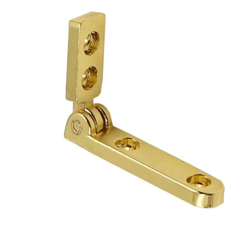 Close-up of gold 90-degree spring hinge from Ten Piece Gold 90 Degree Spring Hinge For Gift Box Jewelry Case Wine Box Wooden Box Corner Hardware Bracket