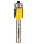 Pattern Bit Flush Trim Router Bit 1/2 Inch Laminate, 1/4 Inch Shank, with Pro Grade Micro-Grain Carbide Blades, front view.