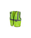 Boss Approved High Vis Safety Vest For The Daily Site Grind Built Tough Breathable Polyester Mesh Work Gear With Triple Stripe Reflective Tape ANSI ISEA 107 Zip Up Construction Vest One Size view of bright yellow vest with reflective stripes.