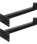 Black L Shaped Shelf Bracket Set With Stainless Steel Build And Screws For Space Saving Floating Shelves Rock Solid Heavy Duty Wall Mount