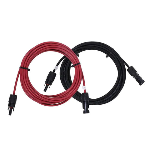 Plug And Play 20 Ft 12 AWG Solar Panel Extension Cable With Hard Plastic Female And Male Connectors, UV Resistant Waterproof PV Wiring