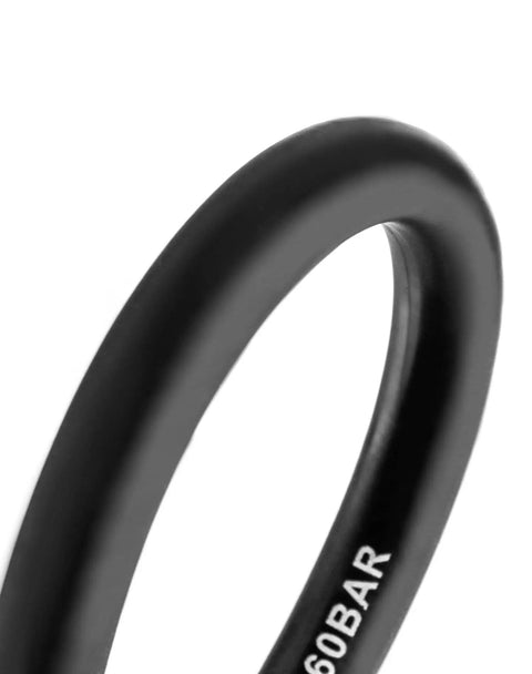 Built Tough Rubber Air Compressor Hose With Solid Brass Fittings And 300 Psi Max Pressure for shop tool connections, cut close-up.