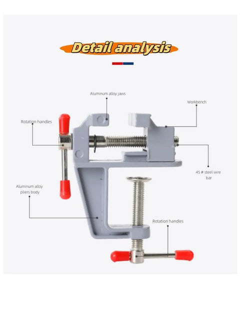 Mini Table Clamp Vise For Your Portable Workbench On The Go Small DIY Vise Aluminum Alloy Clamp lightweight, detailed analysis view.