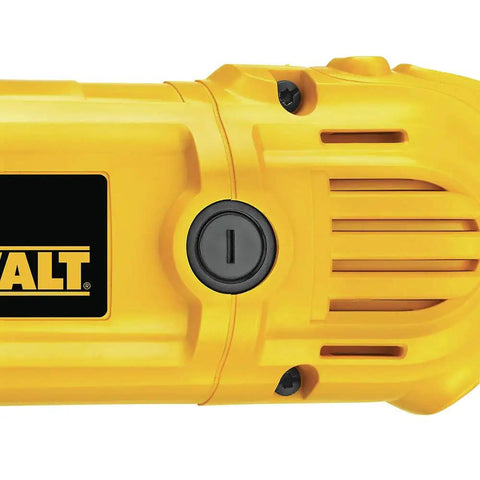 Close-up of yellow Variable Speed Car Polisher With 12 Amp Motor 7 To 9 Inch Polishing Range Includes 2-Position Side Handle