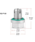 Heavy Duty Oversize Piggyback Oil Drain Plug Stainless Steel Self Tapping Pan Thread Repair Kit M12.1x1.5, dimensions shown