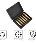 Get The Ultimate 6 Piece HSS 4341 Double Head Damaged Screw Extractor Kit For Stripped Bolts And Broken Fasteners In Sizes 2 To 12mm Made Tough With Titanium Coated Steel For Easy Removal Any Day, 6-piece case