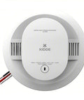 Hardwired Smoke And Carbon Monoxide Alarm With Battery Backup, Interconnectable, All-In-One Dual Detection Using Photoelectric Smoke Sensor And Electrochemical CO Sensor, 120V Home Safety Must Have, Includes AA Batteries shown from the front view.