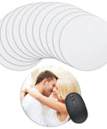 12 Pack White Round Sublimation Mouse Pads 7.87 Inch Diameter For DIY Heat Transfer Crafts Blanks Bulk Set Soft 3mm Thickness