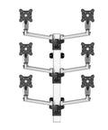 Hella Adjustable Spring Arm Six Monitor Wall Mount For Flat Panel Displays, heavy duty design with six mounts for 32in screens.